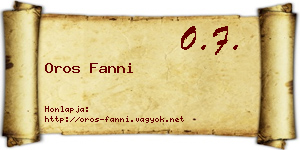 Oros Fanni névjegykártya